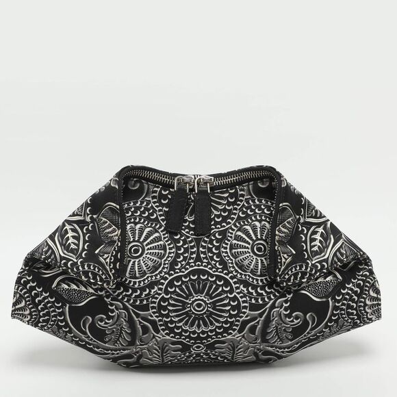 Alexander Mcqueen Handbags - Alexander Mcqueen De Manta Black/white Printed Satin Clutch